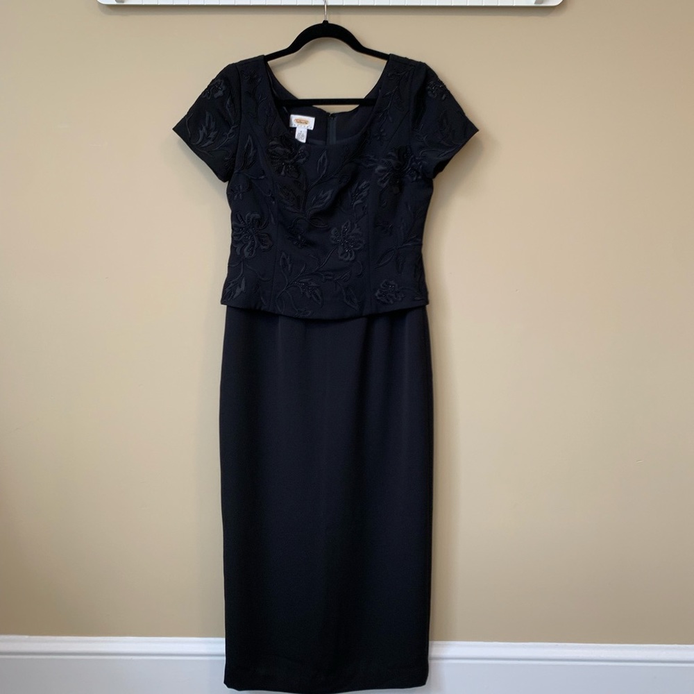 Talbots Short Sleeves Beaded Embroidered  Dress
